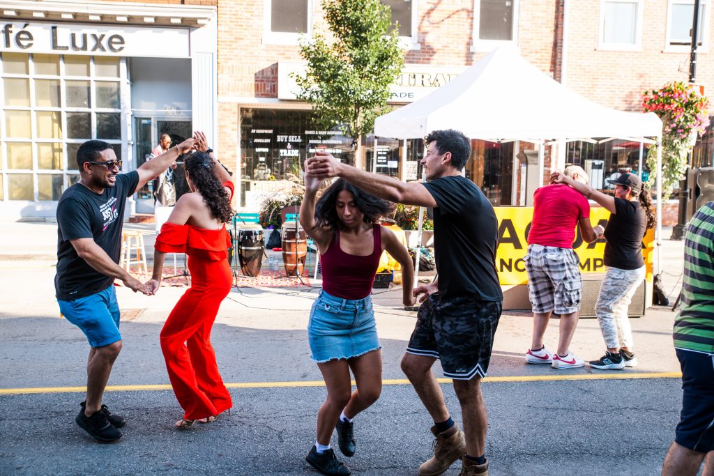 jaguar dance downtown block party 2022 dancers on street